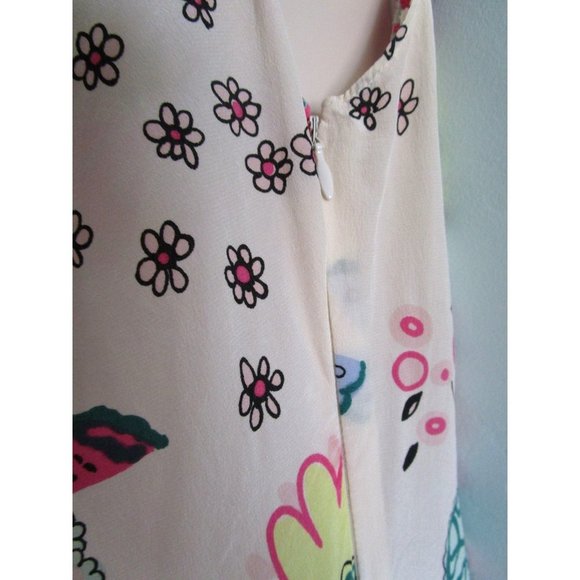Moschino Cheap And Chic Silk Floral Butterfly Garden Dress US Size 10 Imperfect - Picture 13 of 16
